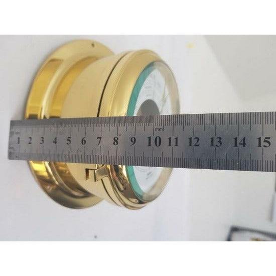 Solid Polished Brass Tide Clock & Barometer combo – Premium Marine Weather Instrument
