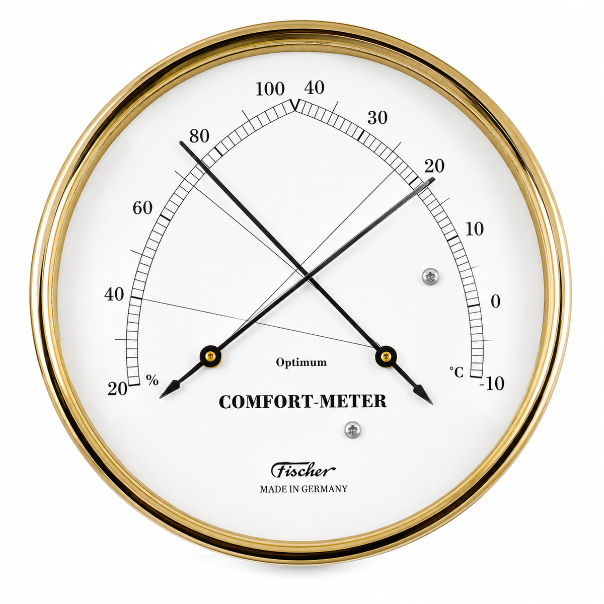 Fischer Polished Marine Brass Thermometer & Hygrometer