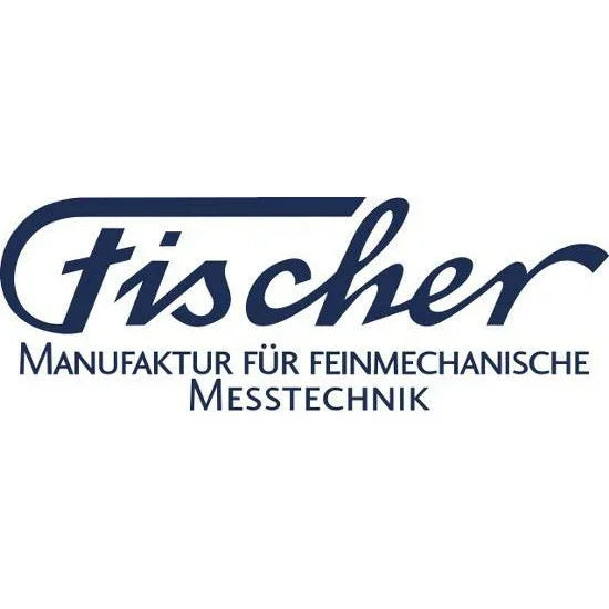 German precision measurement instruments logo with German text, blue script on white background