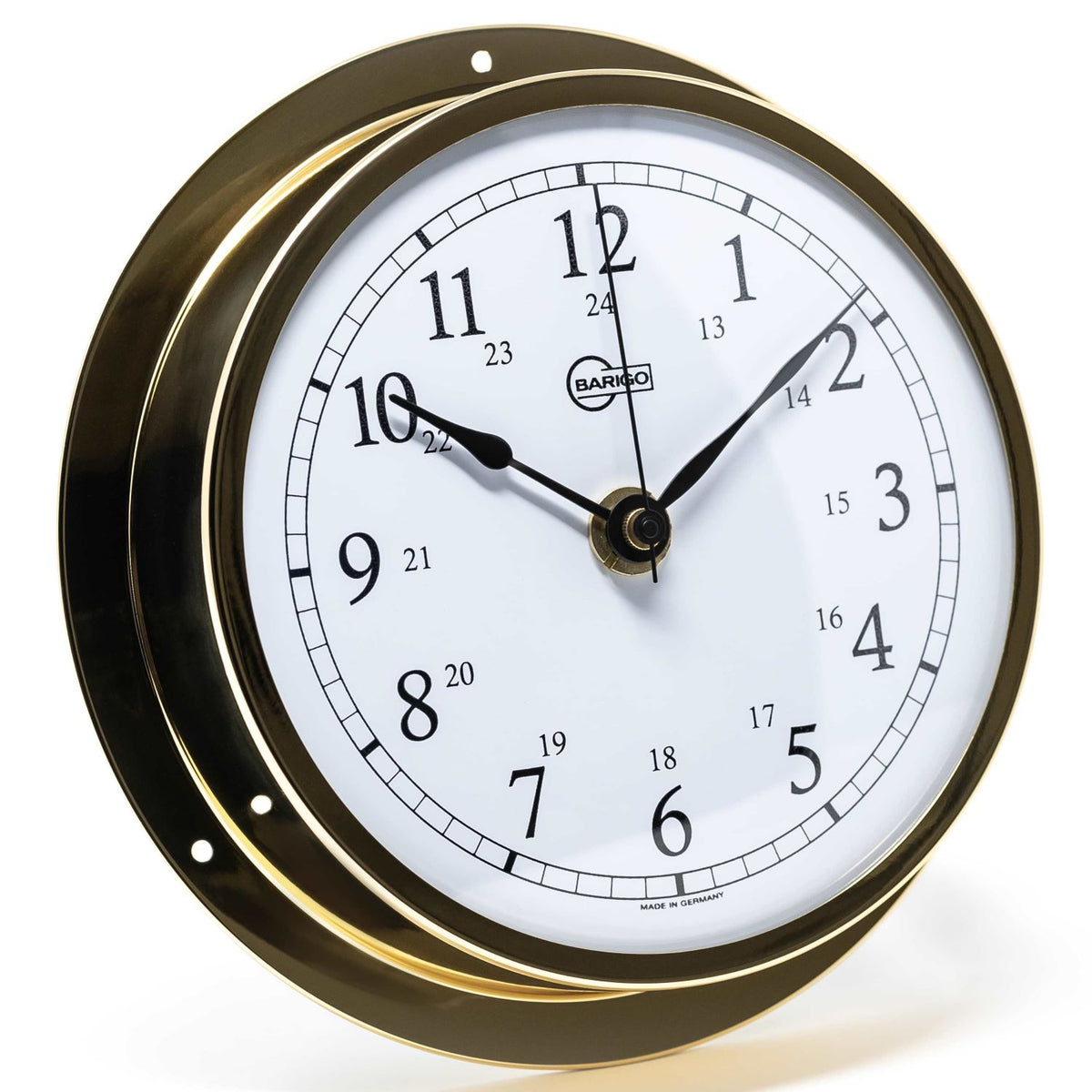 Barigo Viking Quartz Clock 611MS – Polished Brass (155 mm)