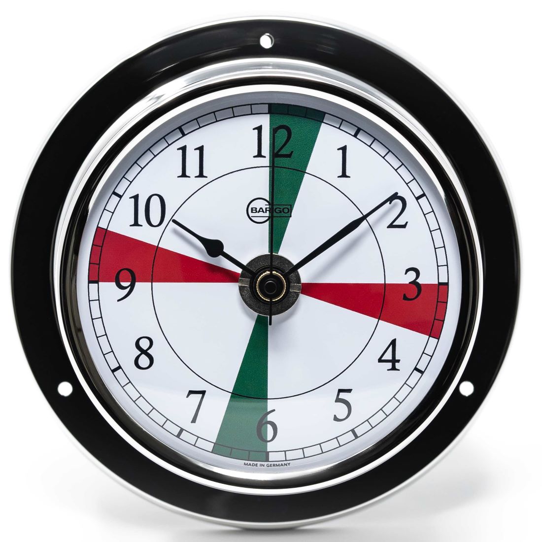 Barigo Tempo Quartz Clock with Radio Sectors 683RFPOFS – Polished Stainless Steel (110 mm)