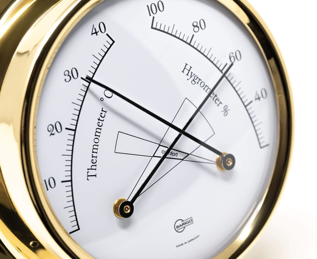 Barigo Tempo Thermo-Hygrometer 983MS – Polished Brass (110 mm)