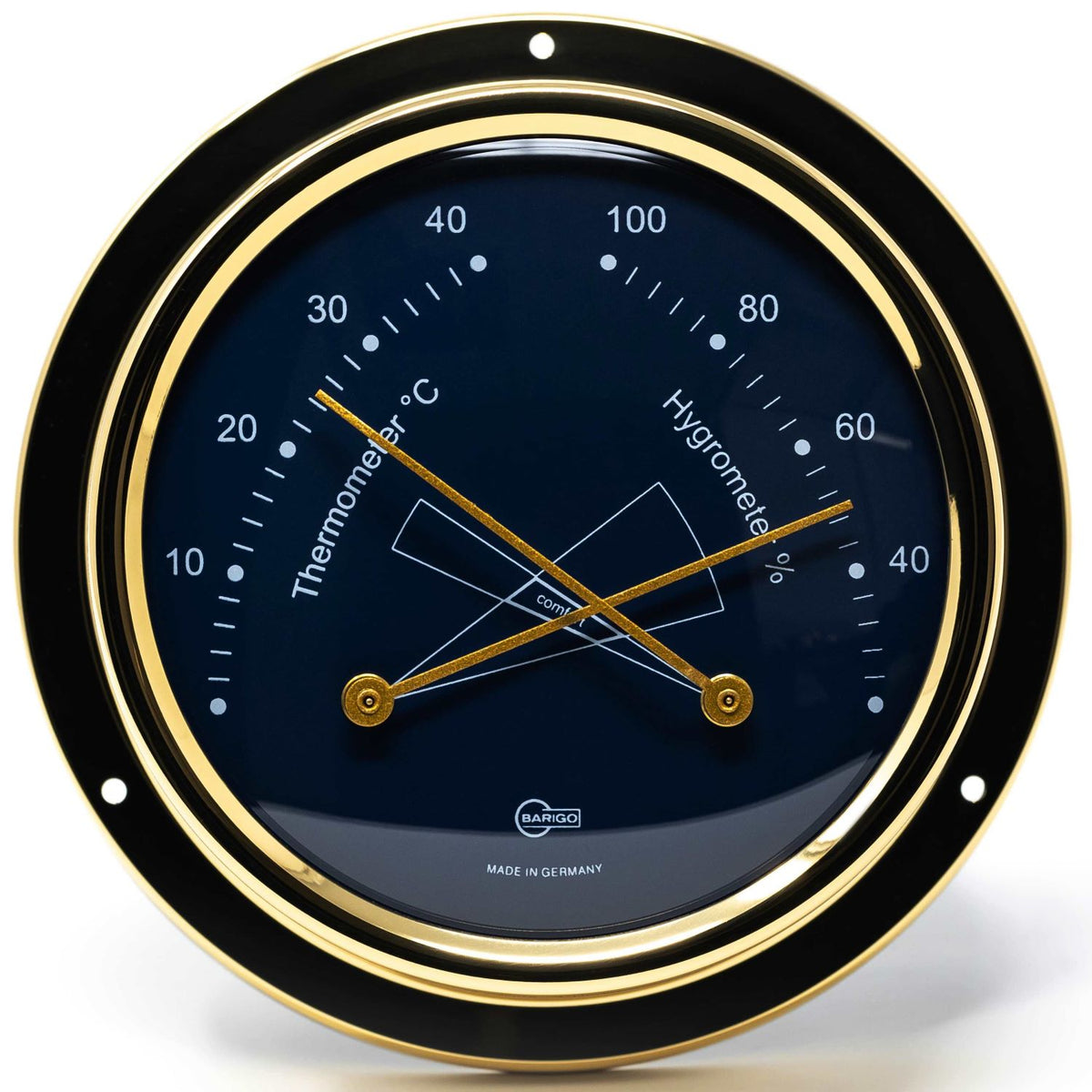 Barigo Regatta Thermo-Hygrometer 984MSBL – Polished Brass (125 mm)