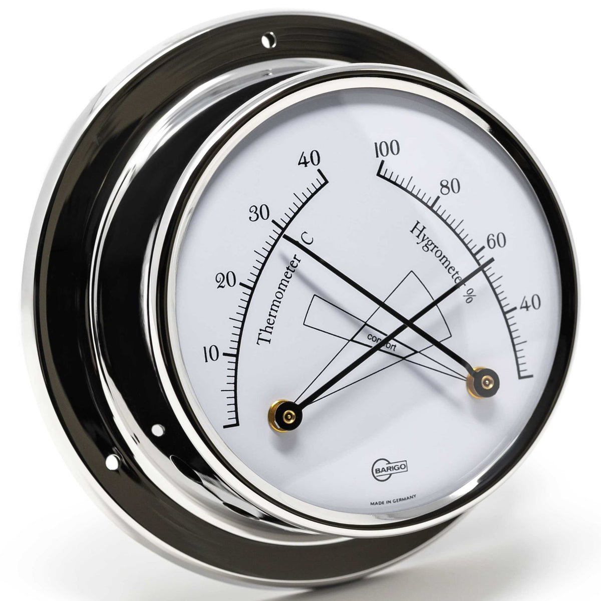 Barigo Regatta Thermo-Hygrometer 984RFPO – Polished Stainless Steel (125 mm)