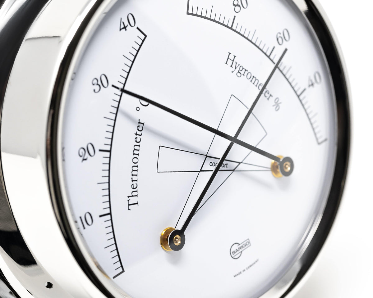 Barigo Tempo Temp-Hygro  – Polished Stainless Steel (110 mm)